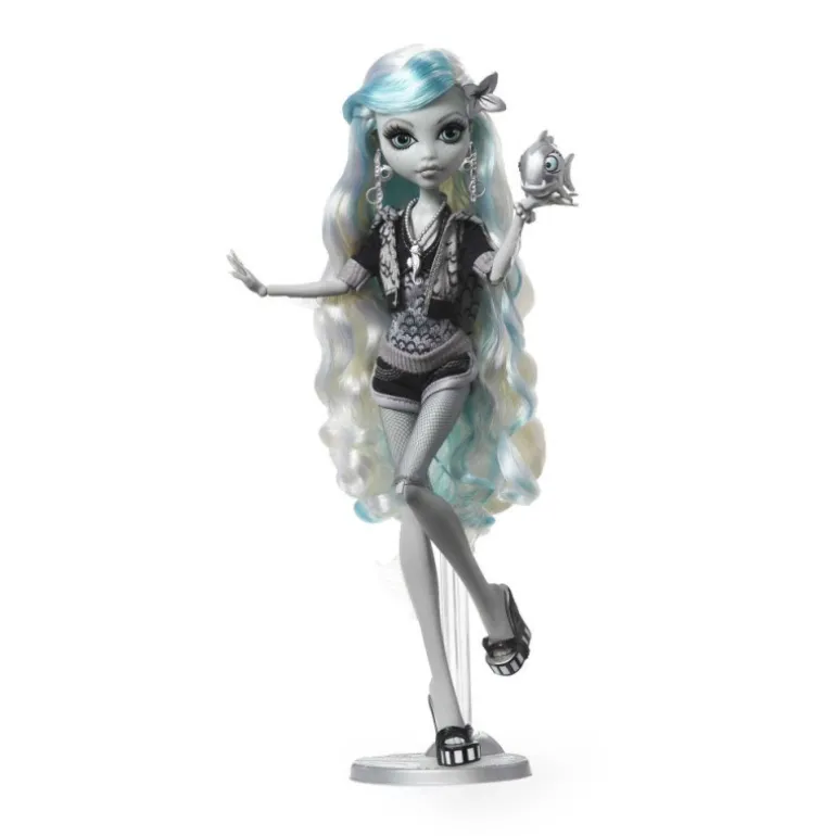 Monster High Muñeca Lagoona Blue en Blanco y Negro con Pósteres