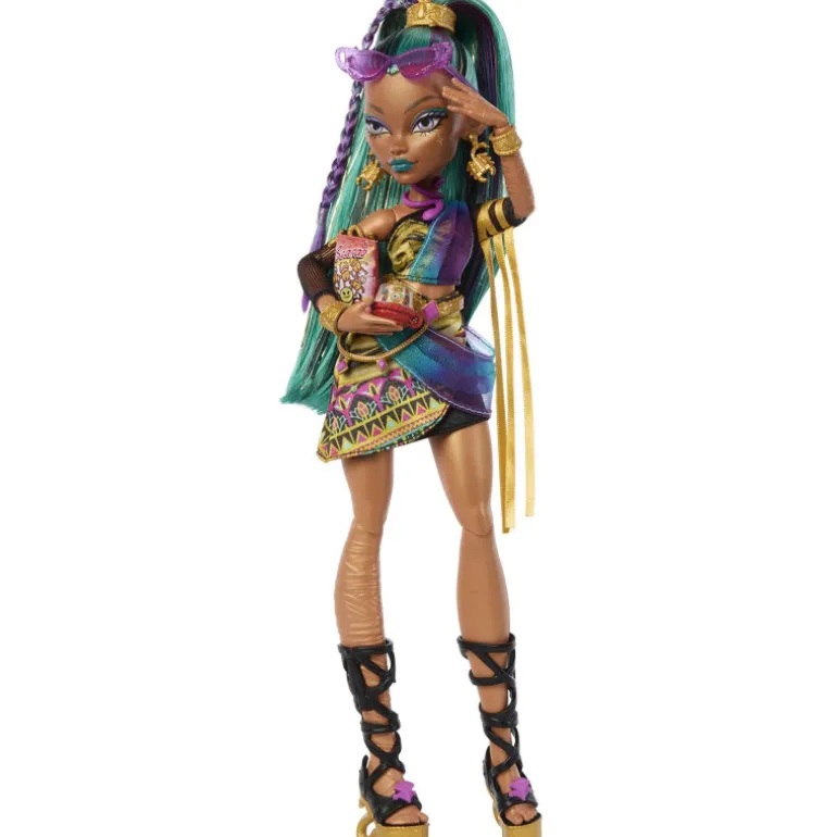 Monster High Muñeca Nefera De Nile con Escarabajo Mascota Lavish y Accesorios