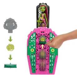 Monster High Skulltimate Secrets Jardín Misterioso Venus McFlytrap Conjunto de Muñeca y Accesorios