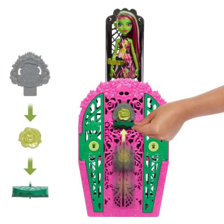 Monster High Skulltimate Secrets Jardín Misterioso Venus McFlytrap Conjunto de Muñeca y Accesorios