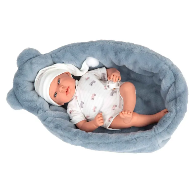 Muñeca Arias Andie Azul con Cuna 40 cm