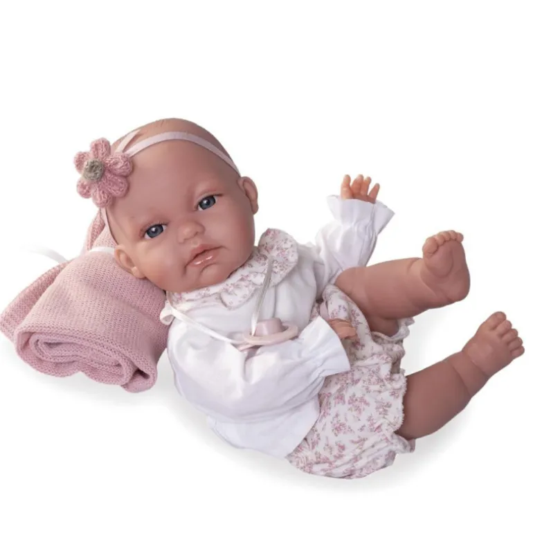 Muñecas Antonio Juan Recién Nacida Baby Toneta Posturitas con Mantita
