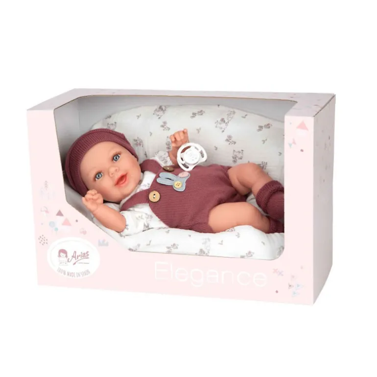 Muñecas Arias Elegance Gadi Granate con Cojín 35 cm