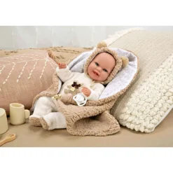 Muñecas Arias Muñeca con Peso Elegance Babyto Marrón Osito con Manta 35 cm