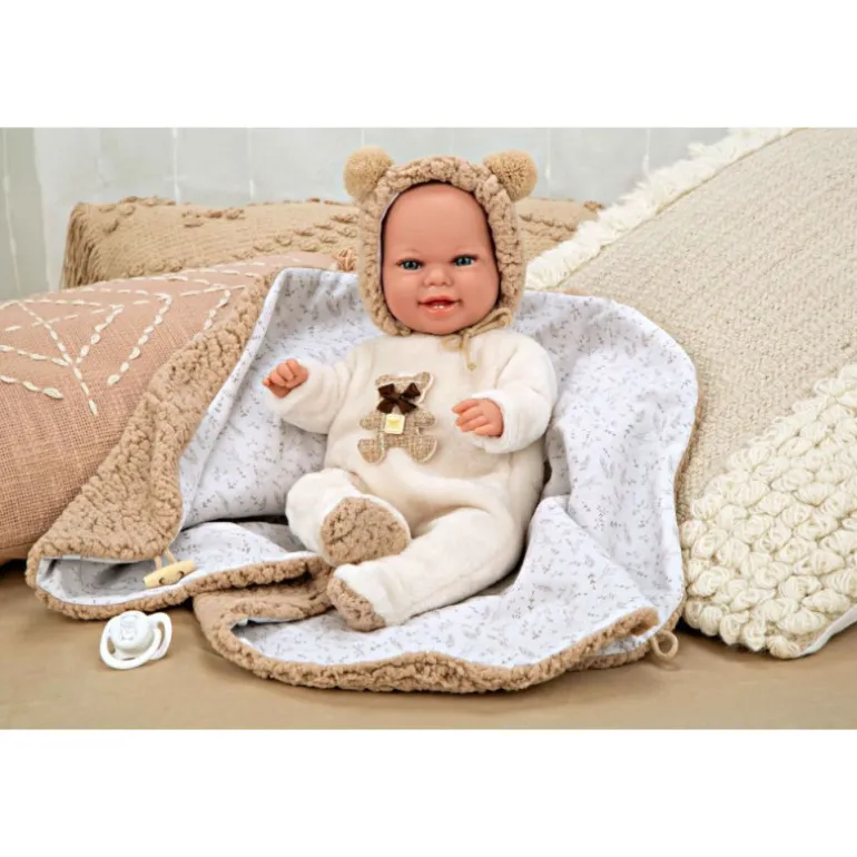 Muñecas Arias Muñeca con Peso Elegance Babyto Marrón Osito con Manta 35 cm