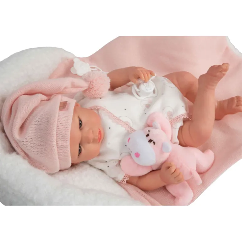 Muñecas Arias Reborn Ariel Rosa con Cojín 40 cm