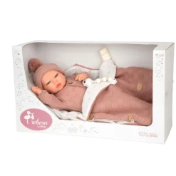Mueñcas Arias Reborn Elba Rosa con Saco de Dormir 40 cm