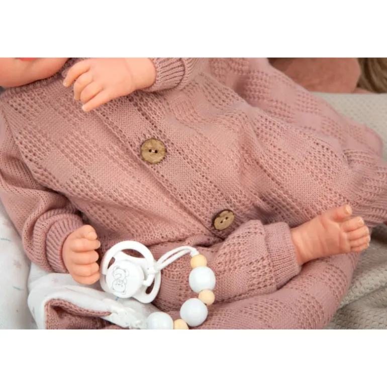 Mueñcas Arias Reborn Elba Rosa con Saco de Dormir 40 cm