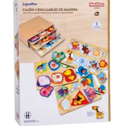 Nenittos Cajón 3 Puzzles de Madera