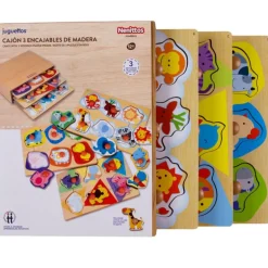 Nenittos Cajón 3 Puzzles de Madera