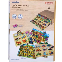 Nenittos Cajón 4 Puzzles de Madera