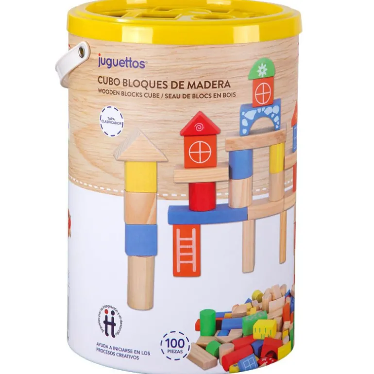 Nenittos Cubo Bloques de Madera 100 Piezas