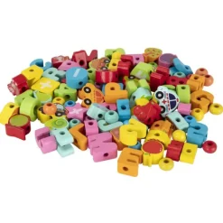 Nenittos Enlazar Cuentas de Madera 100 Piezas