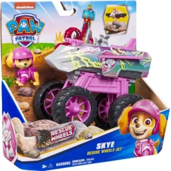 Paw Patrol Camión Monstruo Rescue Wheels Jet y Figura de Skye