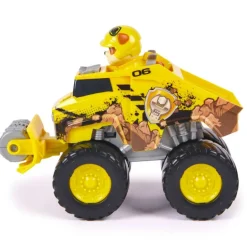Paw Patrol Camión-Excavadora Rescue Wheels Bulldozer y Figura de Rubble