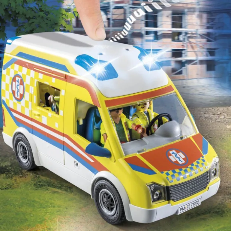 PLAYMOBIL City Life Ambulancia con Luz y Sonido - 71202