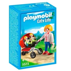 PLAYMOBIL City Life Mamá con Carrito de Gemelos - 5573