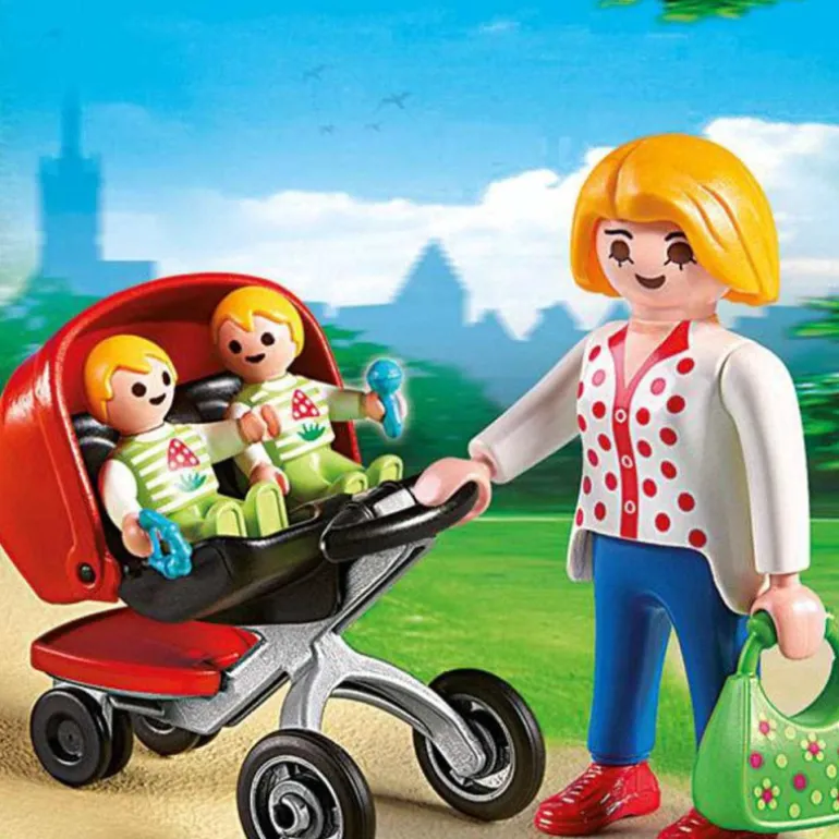 PLAYMOBIL City Life Mamá con Carrito de Gemelos - 5573