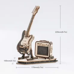Robotime Guitarra Eléctrica con Amplificador Maqueta de Madera