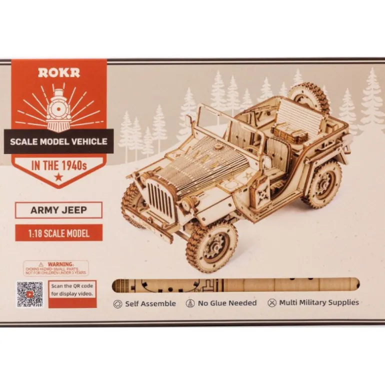 Robotime Jeep del Ejército Maqueta de Madera