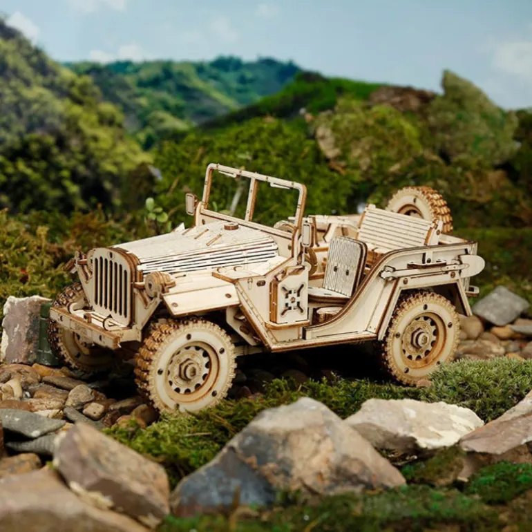 Robotime Jeep del Ejército Maqueta de Madera