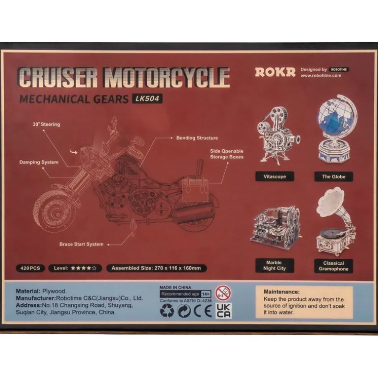 Robotime Motocicleta Maqueta de Madera