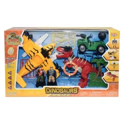 Set de Dinosaurio con Avión y Jeep