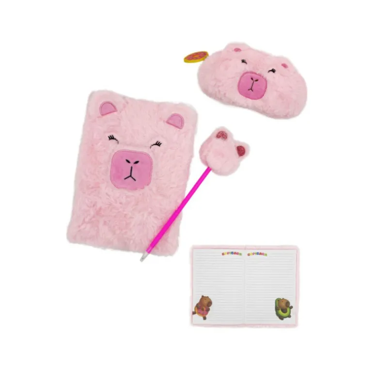 Set de Papelería Capibara con Bolígrafo, Libreta y Estuche Varios Modelos