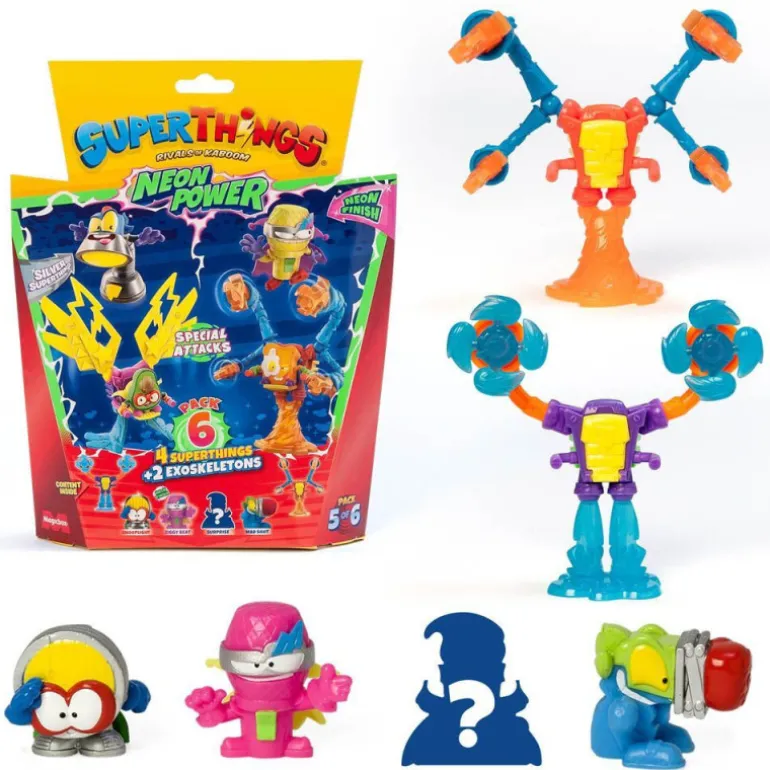 Superthings Neon Power Pack 6 Figuras Varios Modelos
