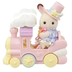 Sylvanian Families Crème Chocolate en Tren y Erin Panda en Avión
