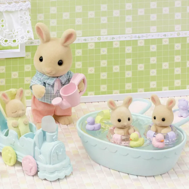 Sylvanian Families La Hora Del Baño De Los Trillizos