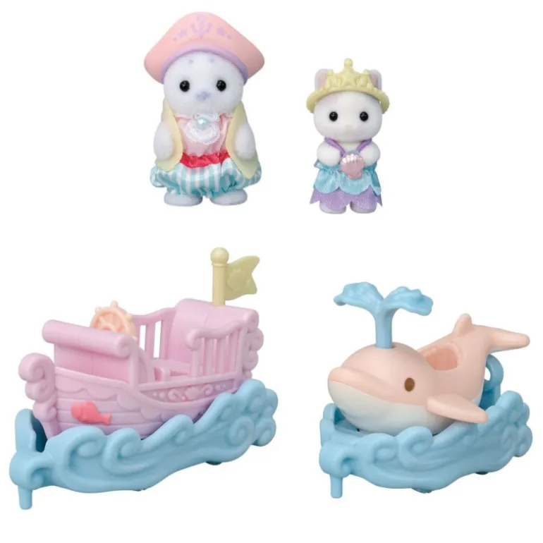 Sylvanian Families Puffy Foca y Cara Latte Surcan las Olas