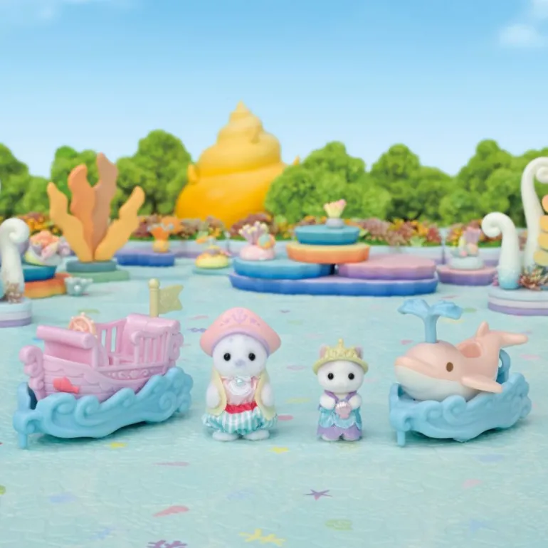 Sylvanian Families Puffy Foca y Cara Latte Surcan las Olas