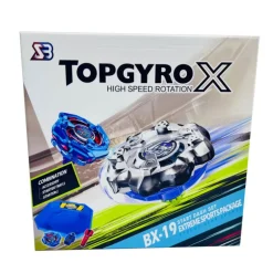 TopGyro X High Speed Rotation Juego con 2 Peonzas y Base Azul