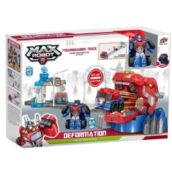 Transformer Con Pista Dinosaurio Azul y Roja