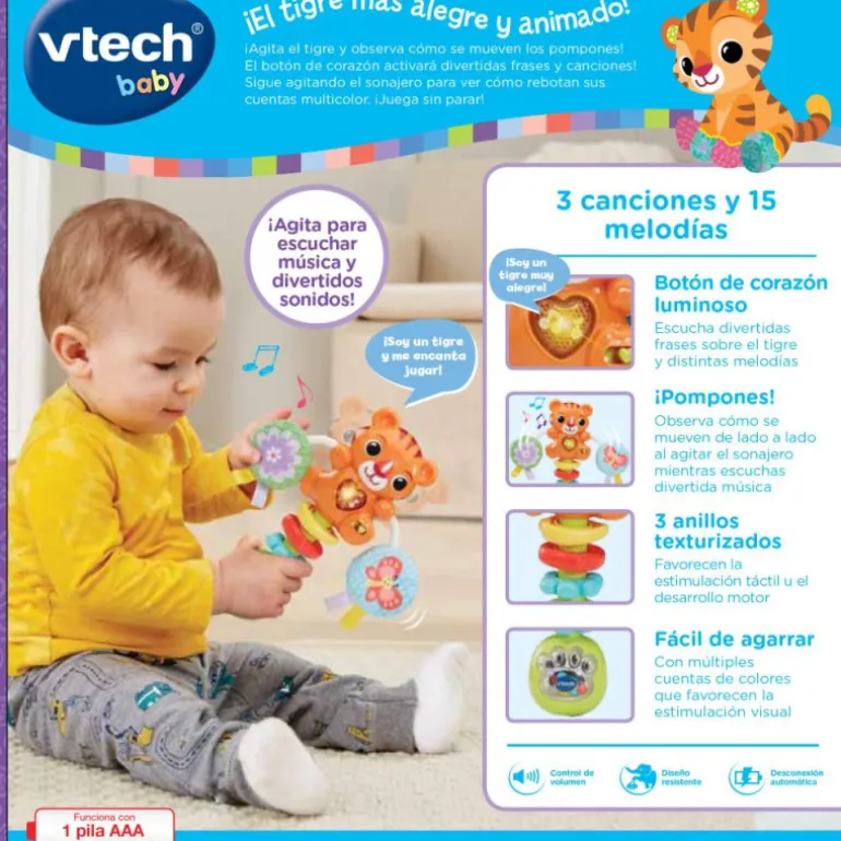 VTech Baby Sonajero Musical Baby Tigre