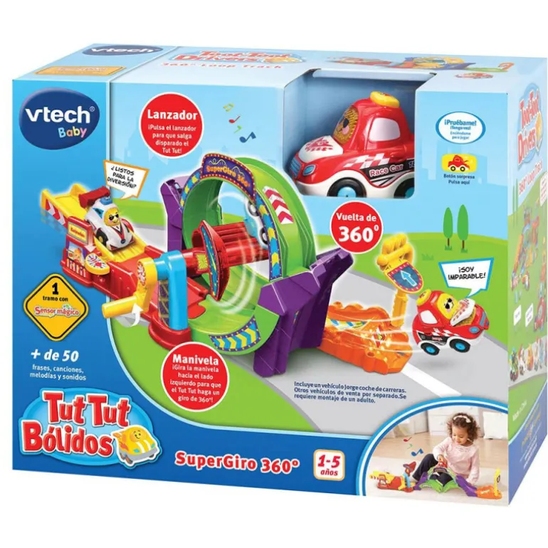 VTech Baby Tut Tut Bólidos Supergiro 360º con Jorge Coche de Carreras