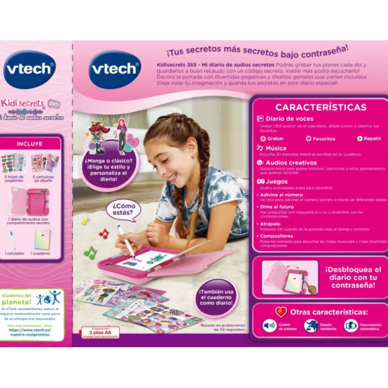 VTech KidiSecrets 365 Mi Diario de Audios Secretos